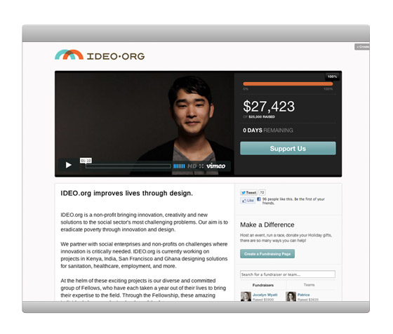 ideoorg causevox fundraising site